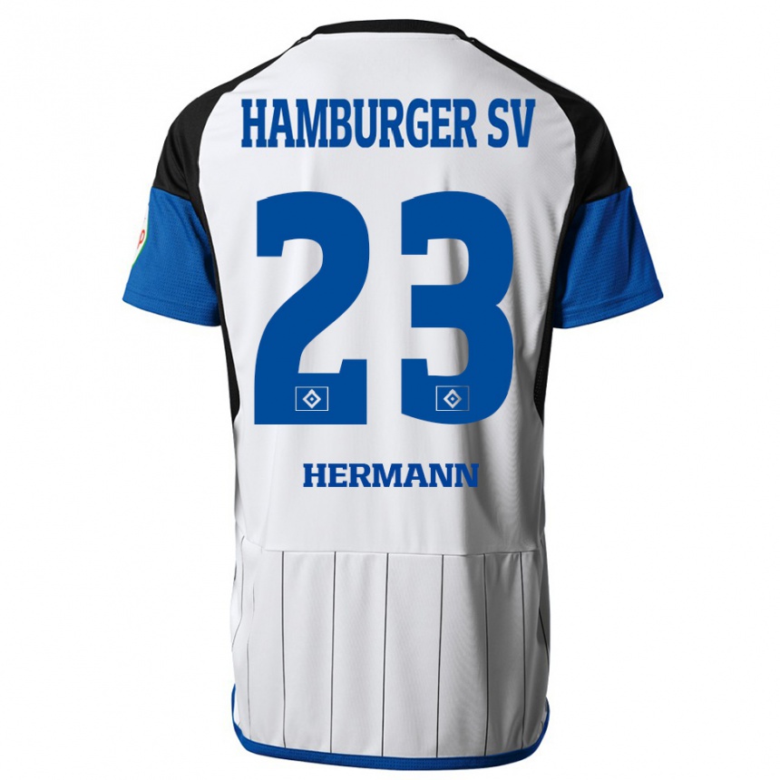 Women Football Hannes Hermann #23 White Home Jersey 2023/24 T-Shirt