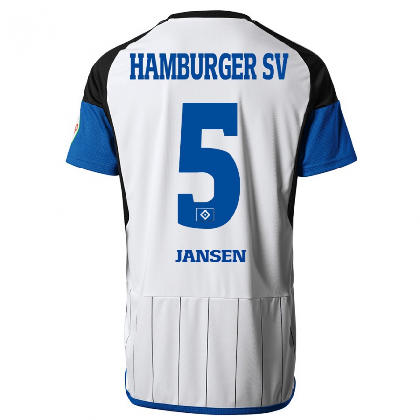 Women Football Marcell Jansen #5 White Home Jersey 2023/24 T-Shirt