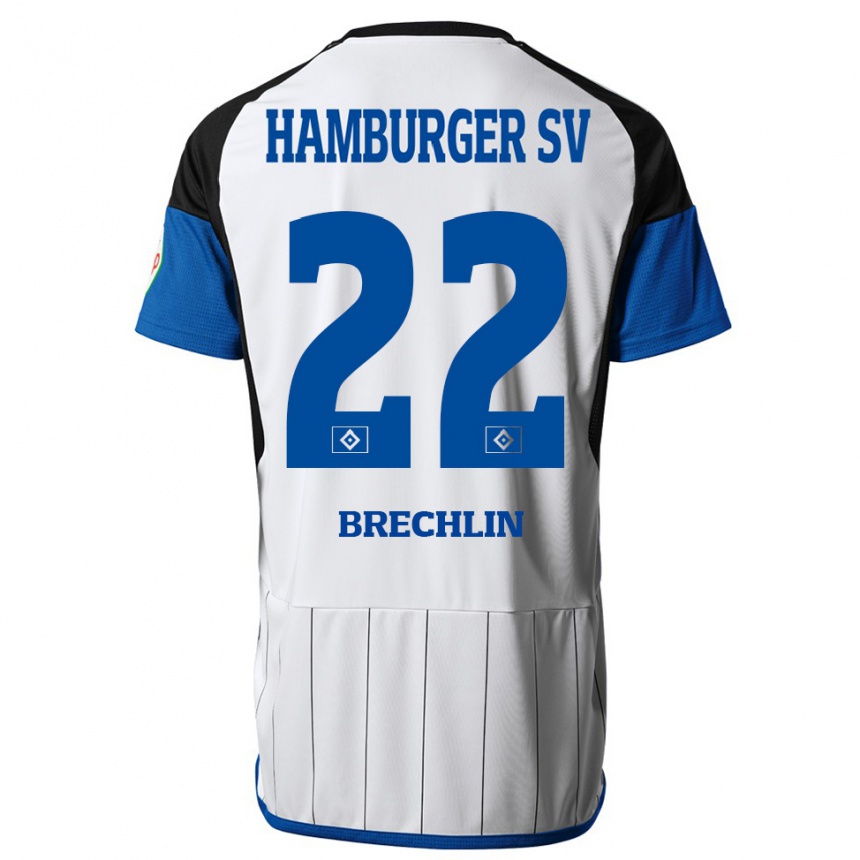 Women Football Bjarne Brechlin #22 White Home Jersey 2023/24 T-Shirt