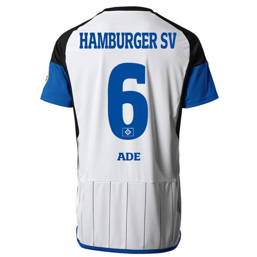 Women Football Jeremy Ade #6 White Home Jersey 2023/24 T-Shirt