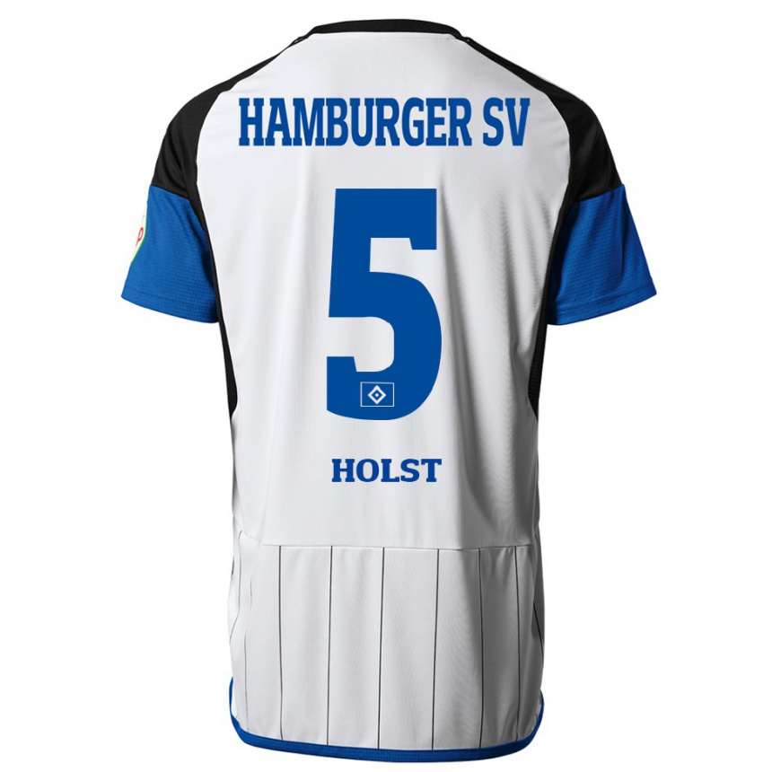 Women Football Evelyn Holst #5 White Home Jersey 2023/24 T-Shirt