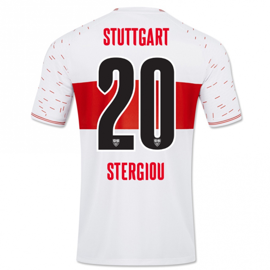 Women Football Leonidas Stergiou #20 White Home Jersey 2023/24 T-Shirt