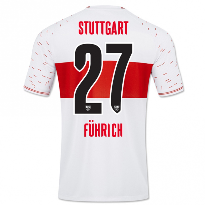 Women Football Chris Führich #27 White Home Jersey 2023/24 T-Shirt