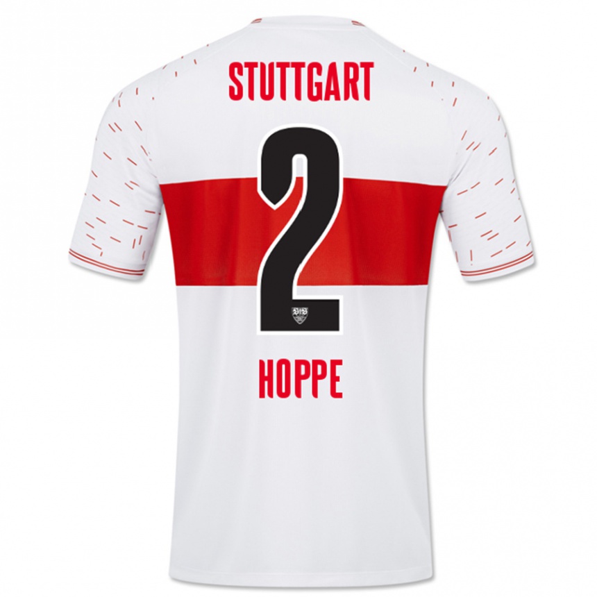 Women Football Mattis Hoppe #2 White Home Jersey 2023/24 T-Shirt