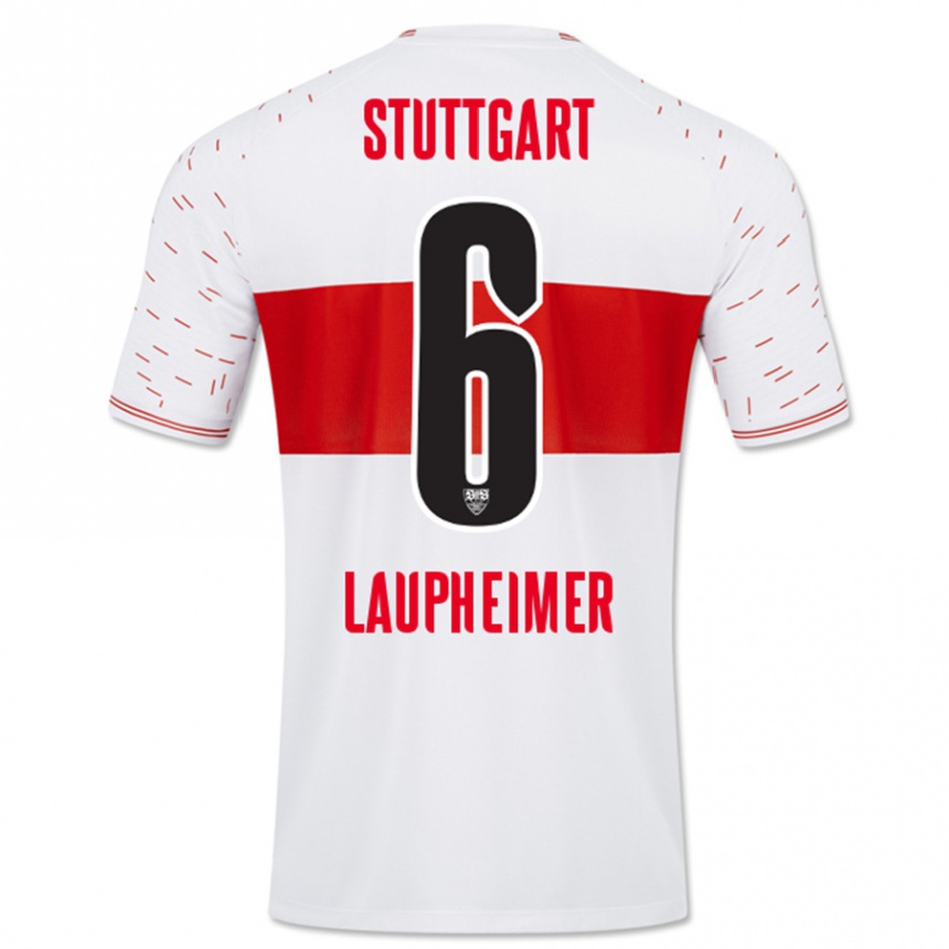 Women Football Lukas Laupheimer #6 White Home Jersey 2023/24 T-Shirt