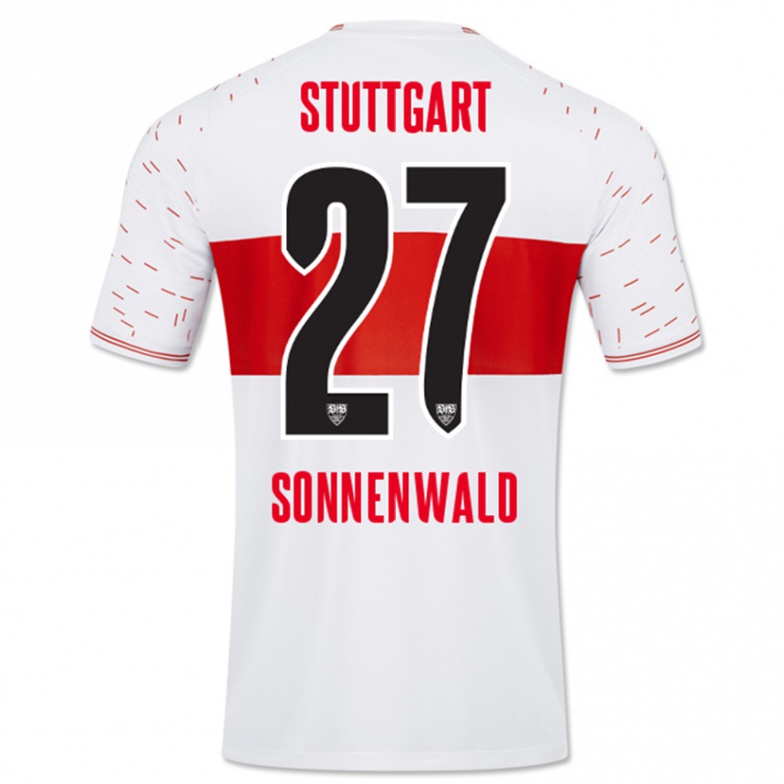 Women Football Lukas Sonnenwald #27 White Home Jersey 2023/24 T-Shirt