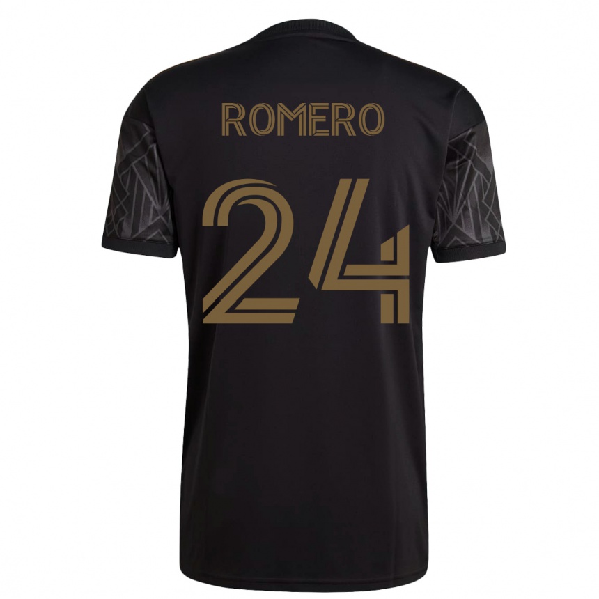 Women Football Javen Romero #24 Black Home Jersey 2023/24 T-Shirt