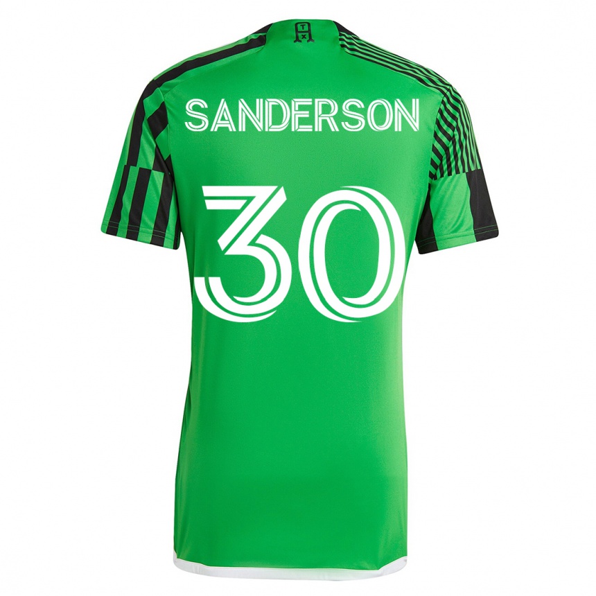 Women Football Spencer Sanderson #30 Green Black Home Jersey 2023/24 T-Shirt