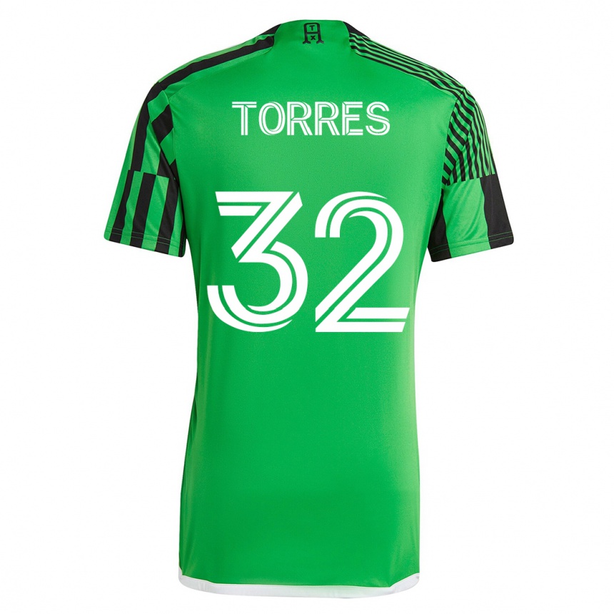 Women Football Ervin Torres #32 Green Black Home Jersey 2023/24 T-Shirt