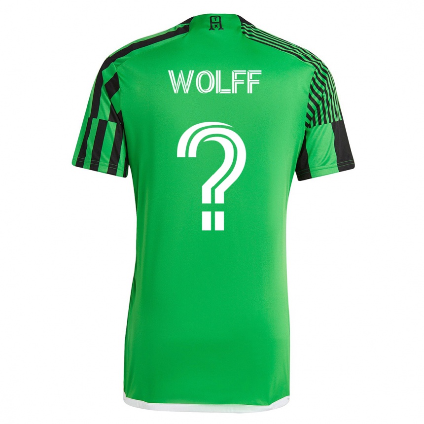Women Football Gavin Wolff #0 Green Black Home Jersey 2023/24 T-Shirt
