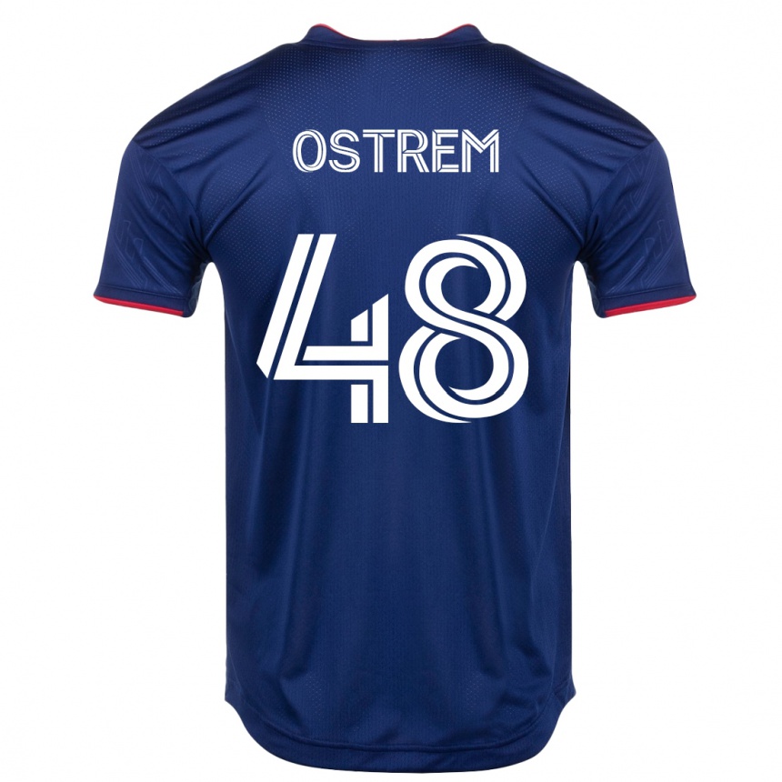 Women Football Charlie Ostrem #48 Navy Home Jersey 2023/24 T-Shirt