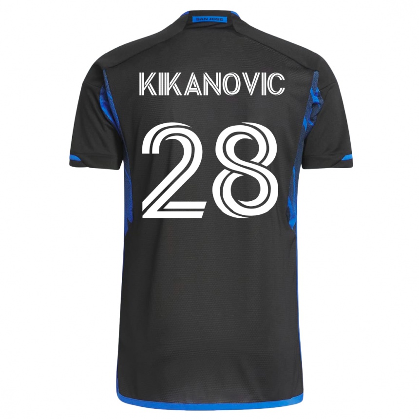 Women Football Benjamin Kikanovic #28 Blue Black Home Jersey 2023/24 T-Shirt