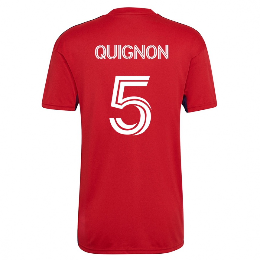 Women Football Facundo Quignón #5 Red Home Jersey 2023/24 T-Shirt