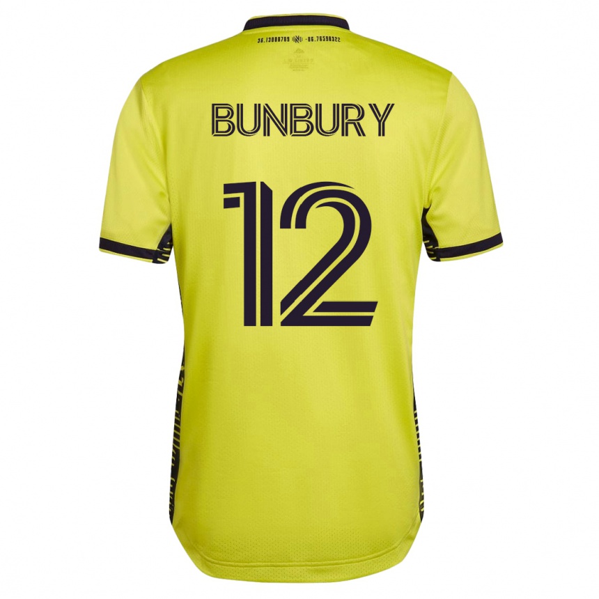 Women Football Teal Bunbury #12 Yellow Home Jersey 2023/24 T-Shirt