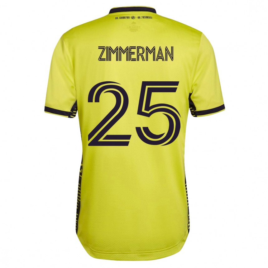 Women Football Walker Zimmerman #25 Yellow Home Jersey 2023/24 T-Shirt