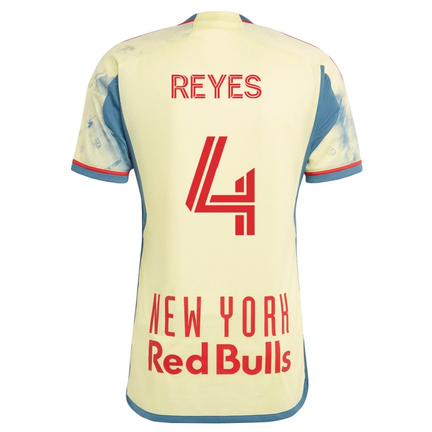 Women Football Andrés Reyes #4 Yellow Home Jersey 2023/24 T-Shirt