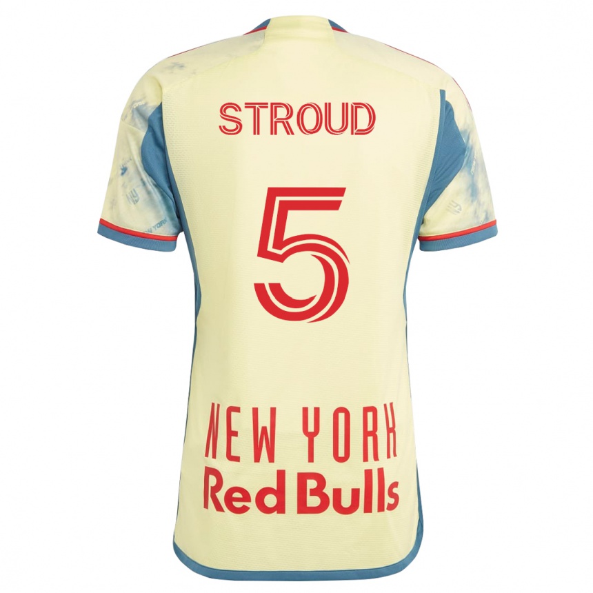 Women Football Peter Stroud #5 Yellow Home Jersey 2023/24 T-Shirt