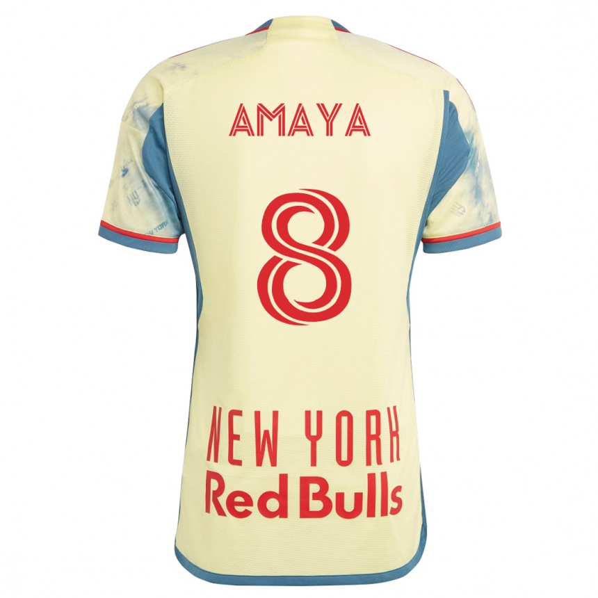 Women Football Frankie Amaya #8 Yellow Home Jersey 2023/24 T-Shirt