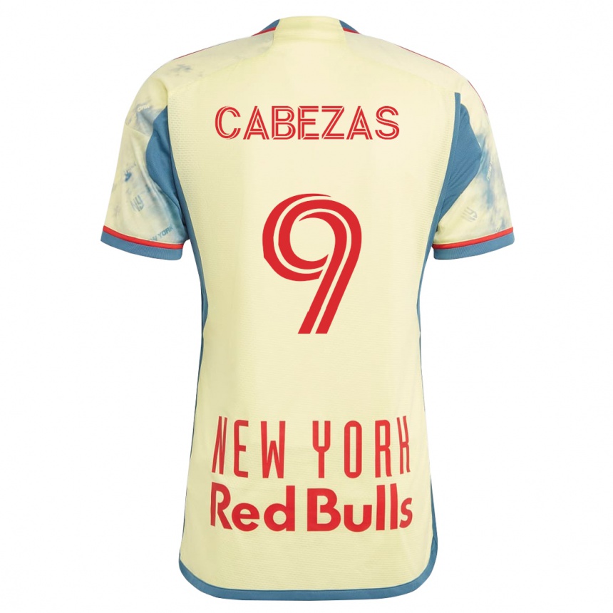 Women Football Jorge Cabezas #9 Yellow Home Jersey 2023/24 T-Shirt