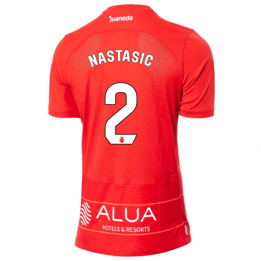 Women Football Matija Nastasic #2 Red Home Jersey 2023/24 T-Shirt