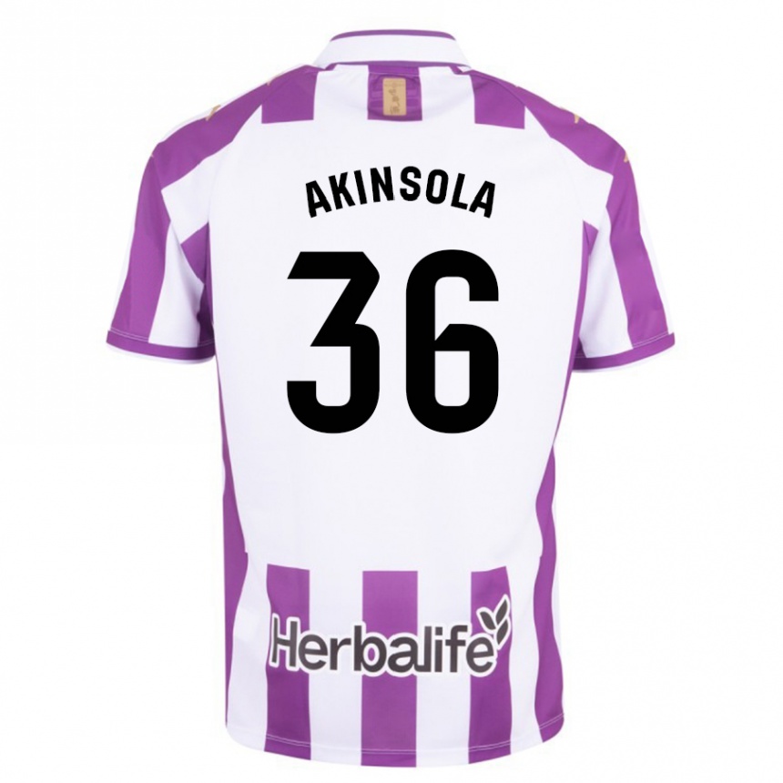Women Football Tunde Akinsola #36 Purple Home Jersey 2023/24 T-Shirt