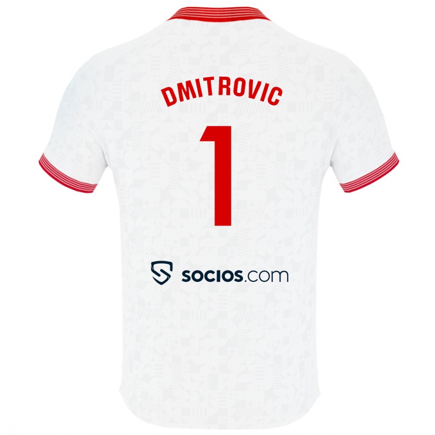 Women Football Marko Dmitrović #1 White Home Jersey 2023/24 T-Shirt