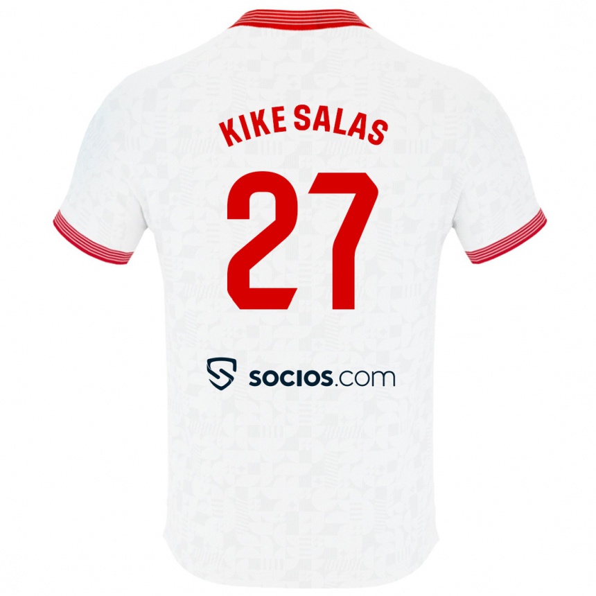 Women Football Kike Salas #27 White Home Jersey 2023/24 T-Shirt