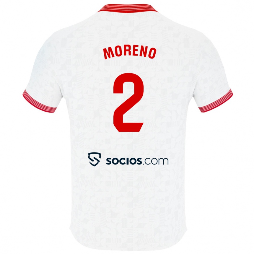 Women Football Jorge Moreno #2 White Home Jersey 2023/24 T-Shirt