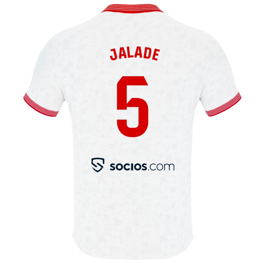 Women Football Robert Jalade #5 White Home Jersey 2023/24 T-Shirt