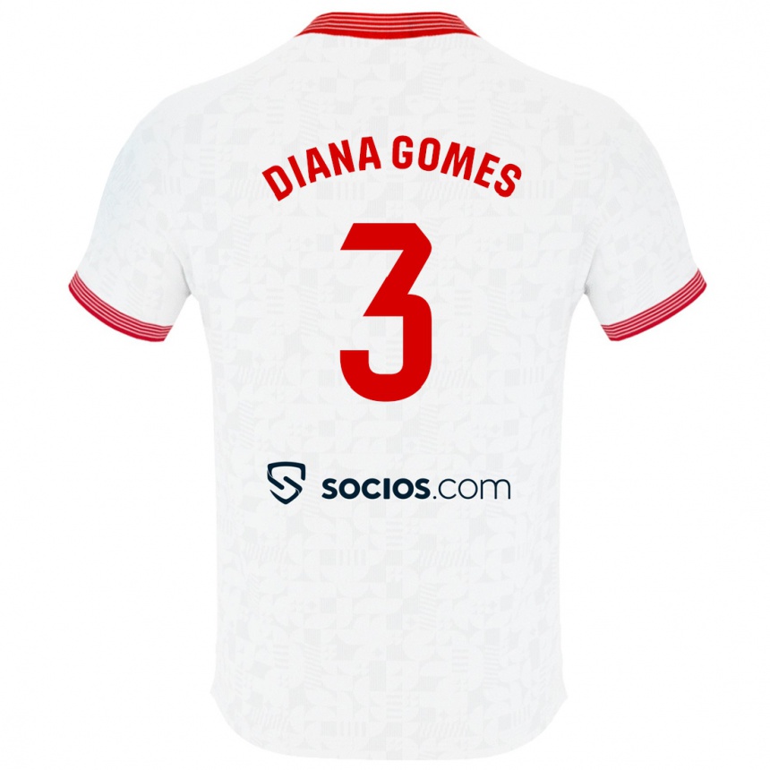 Women Football Diana Catarina Ribeiro Gomes #3 White Home Jersey 2023/24 T-Shirt