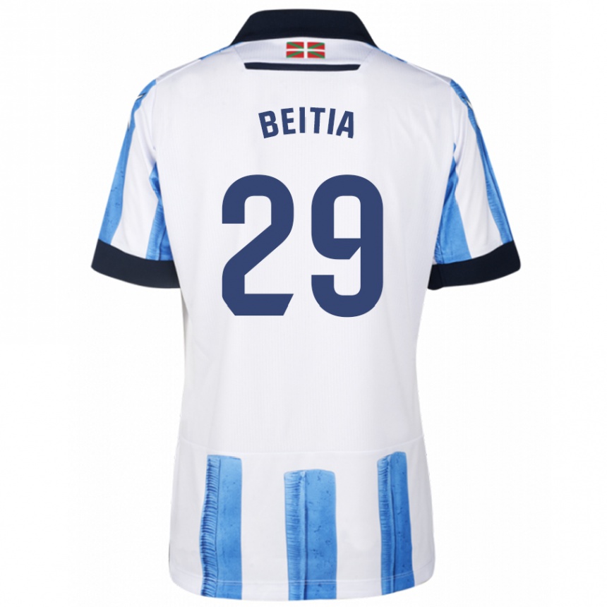 Women Football Luken Beitia #29 Blue White Home Jersey 2023/24 T-Shirt