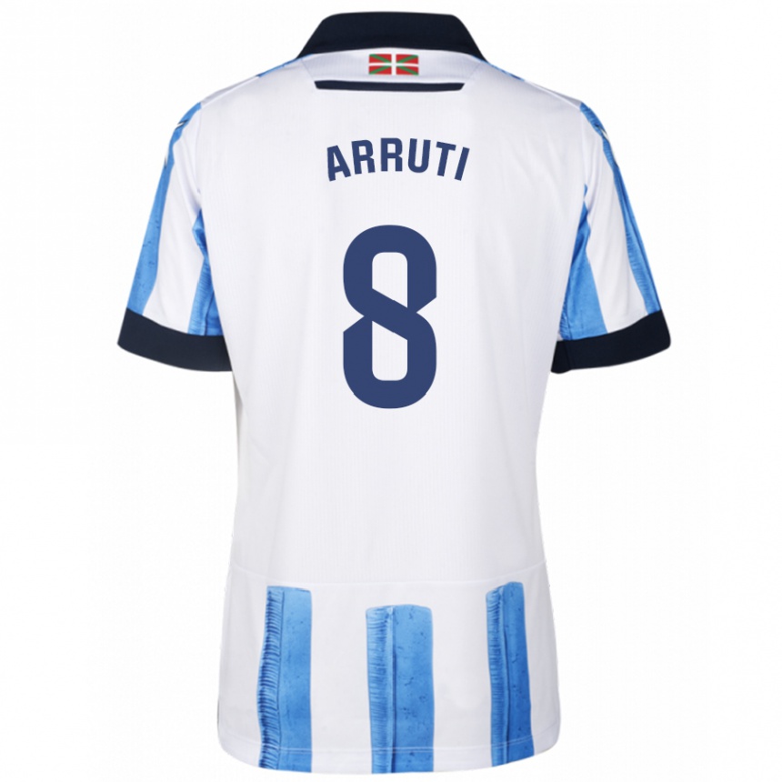 Women Football Martín Arruti #8 Blue White Home Jersey 2023/24 T-Shirt