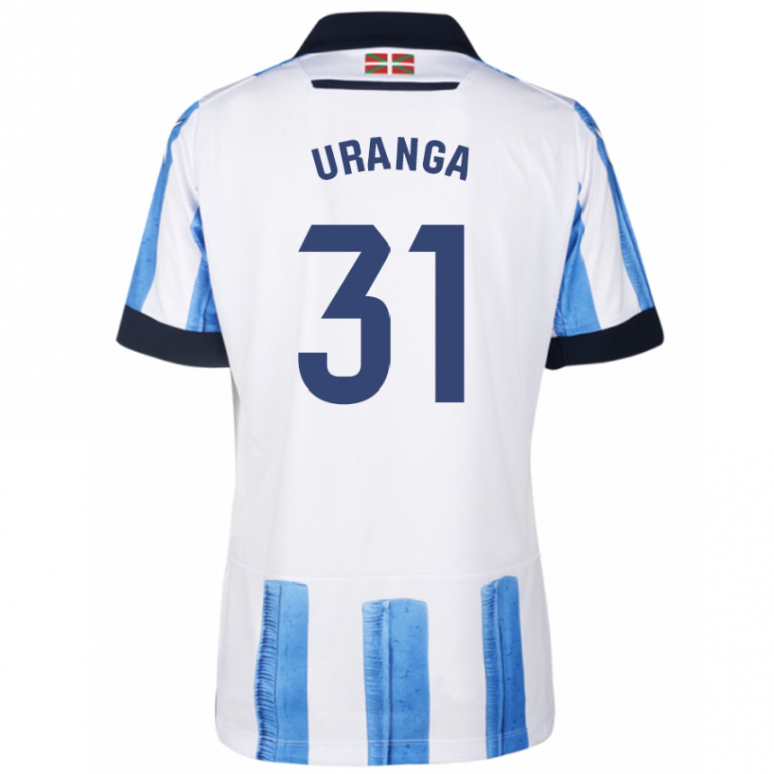 Women Football Haizea Uranga Agirre #31 Blue White Home Jersey 2023/24 T-Shirt