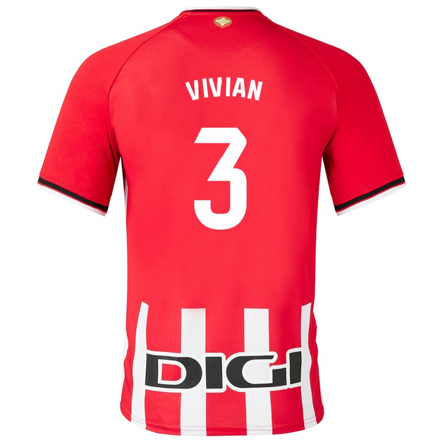 Women Football Dani Vivian #3 Red Home Jersey 2023/24 T-Shirt