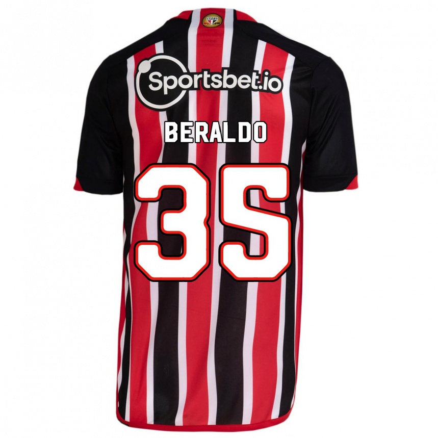 Women Football Lucas Beraldo #35 Blue Red Away Jersey 2023/24 T-Shirt
