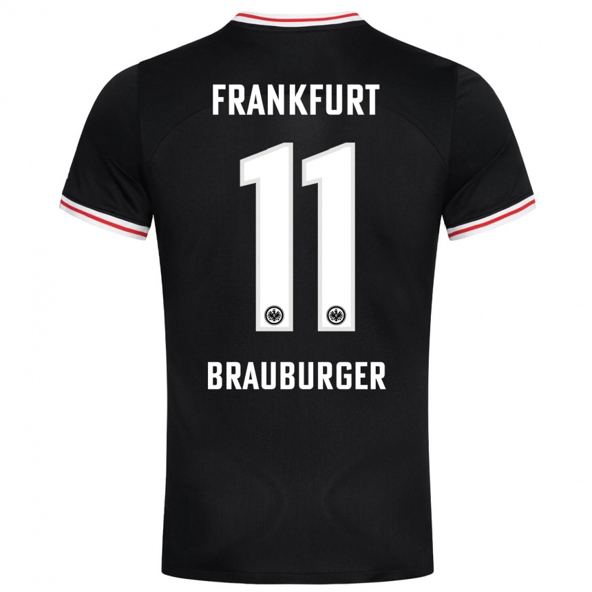 Women Football Maximilian Brauburger #11 Black Away Jersey 2023/24 T-Shirt