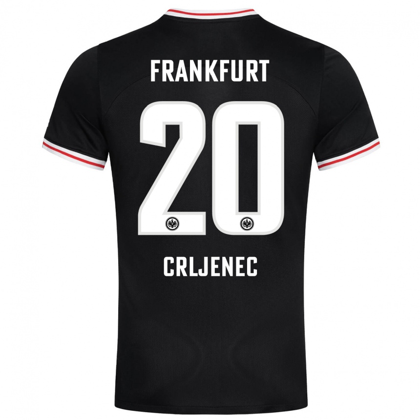 Women Football Dominik Crljenec #20 Black Away Jersey 2023/24 T-Shirt