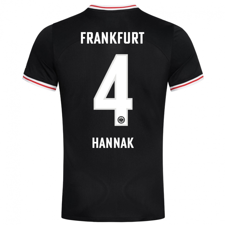 Women Football Tim Hannak #4 Black Away Jersey 2023/24 T-Shirt