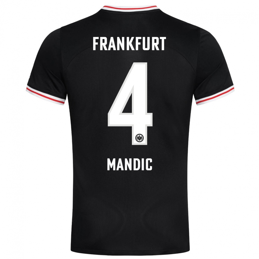 Women Football Kristian Mandic #4 Black Away Jersey 2023/24 T-Shirt