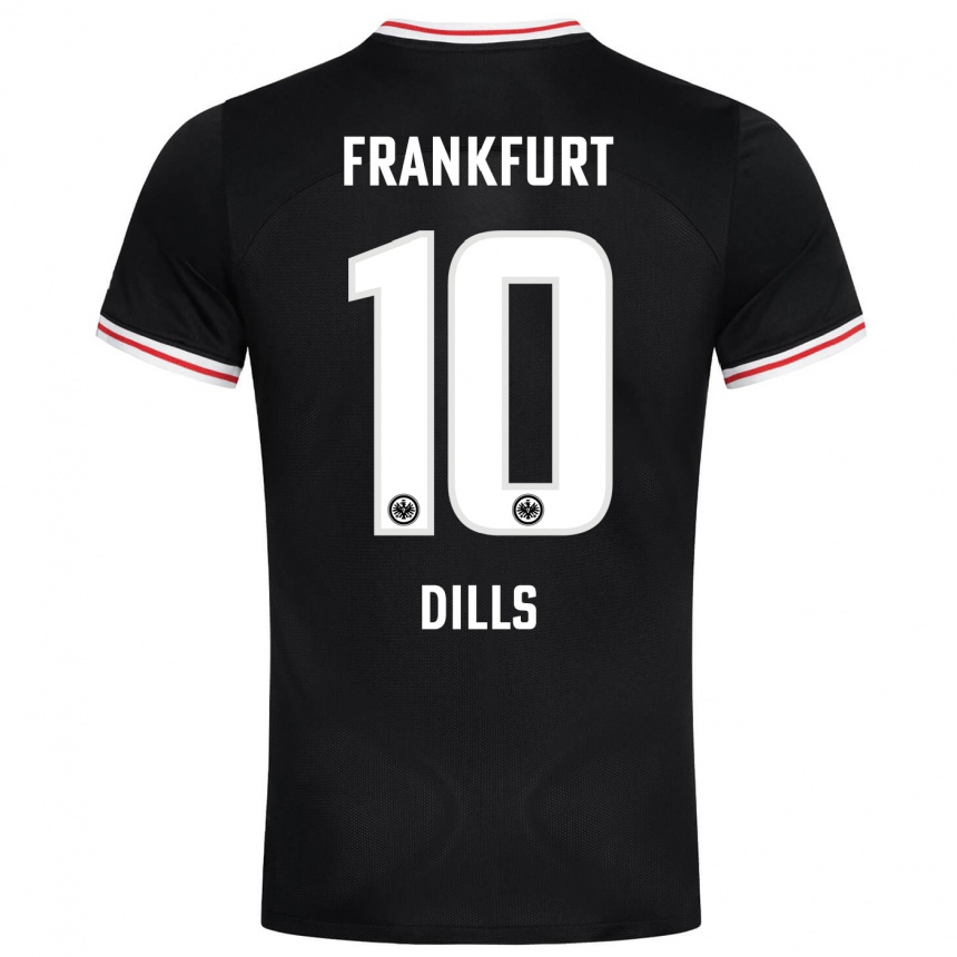 Women Football Marvin Dills #10 Black Away Jersey 2023/24 T-Shirt