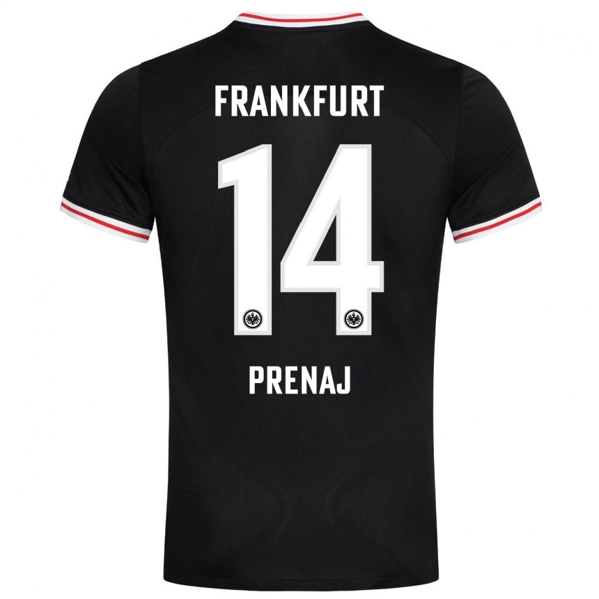 Women Football Christian Prenaj #14 Black Away Jersey 2023/24 T-Shirt