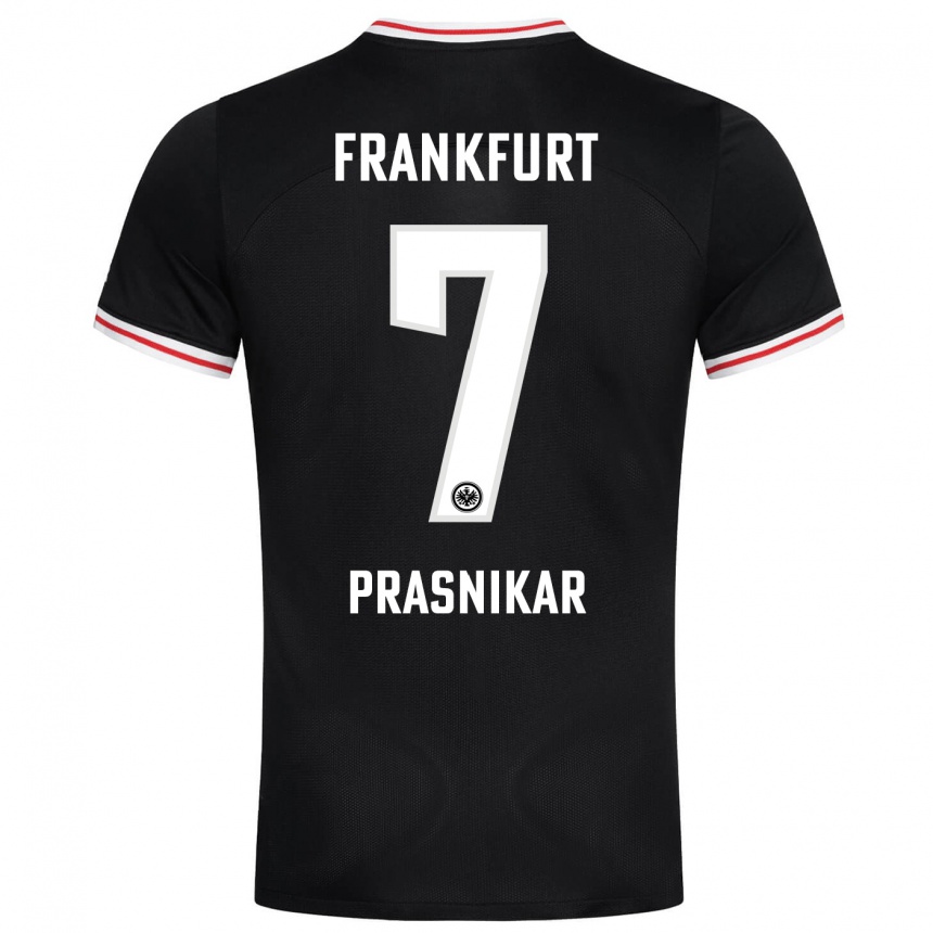 Women Football Lara Prašnikar #7 Black Away Jersey 2023/24 T-Shirt