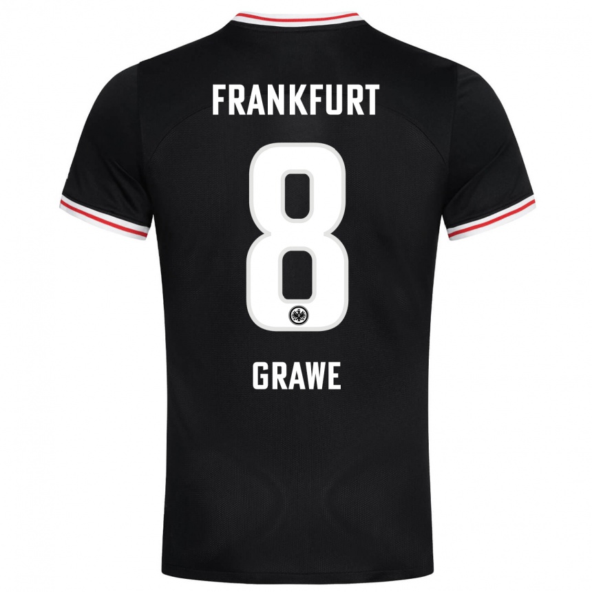 Women Football Lisanne Gräwe #8 Black Away Jersey 2023/24 T-Shirt