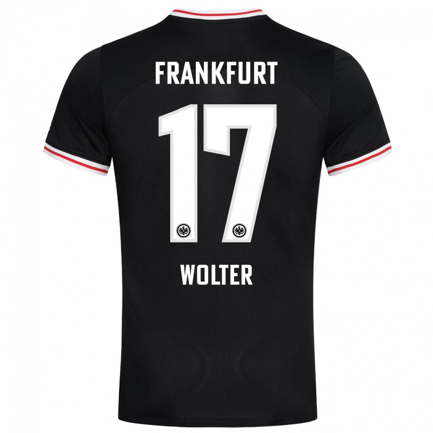 Women Football Pia-Sophie Wolter #17 Black Away Jersey 2023/24 T-Shirt