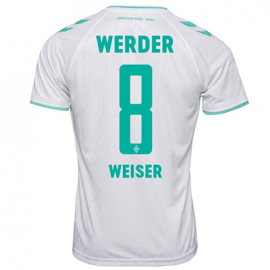 Women Football Mitchell Weiser #8 White Away Jersey 2023/24 T-Shirt