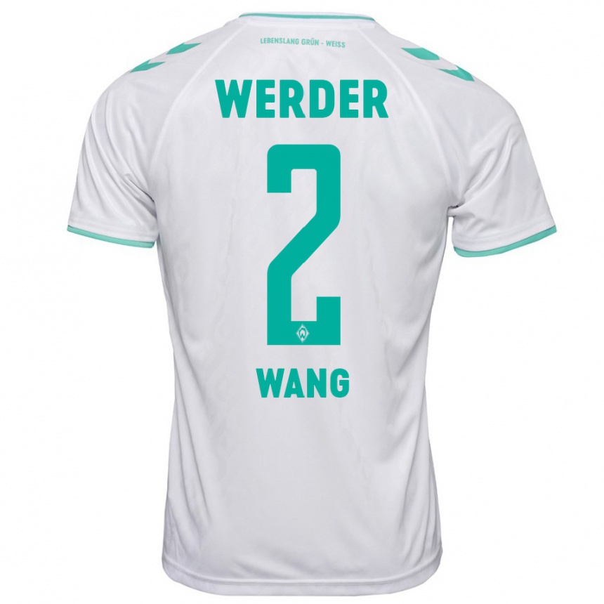 Women Football Bowen Wang #2 White Away Jersey 2023/24 T-Shirt