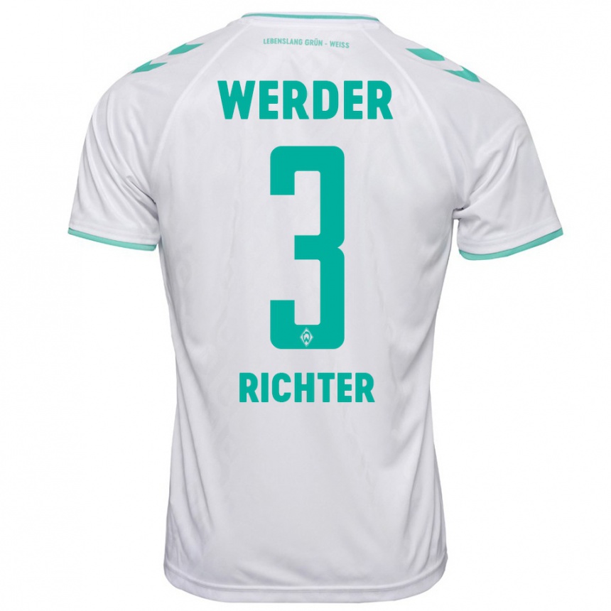 Women Football Mathis Richter #3 White Away Jersey 2023/24 T-Shirt
