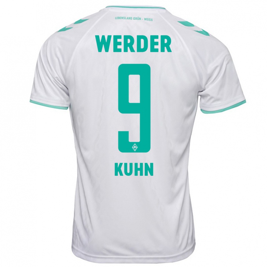 Women Football Philipp Kühn #9 White Away Jersey 2023/24 T-Shirt