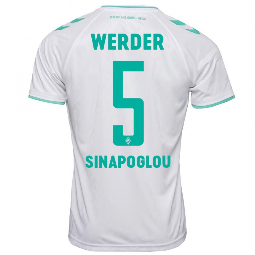 Women Football Oguzcan Sinapoglou #5 White Away Jersey 2023/24 T-Shirt