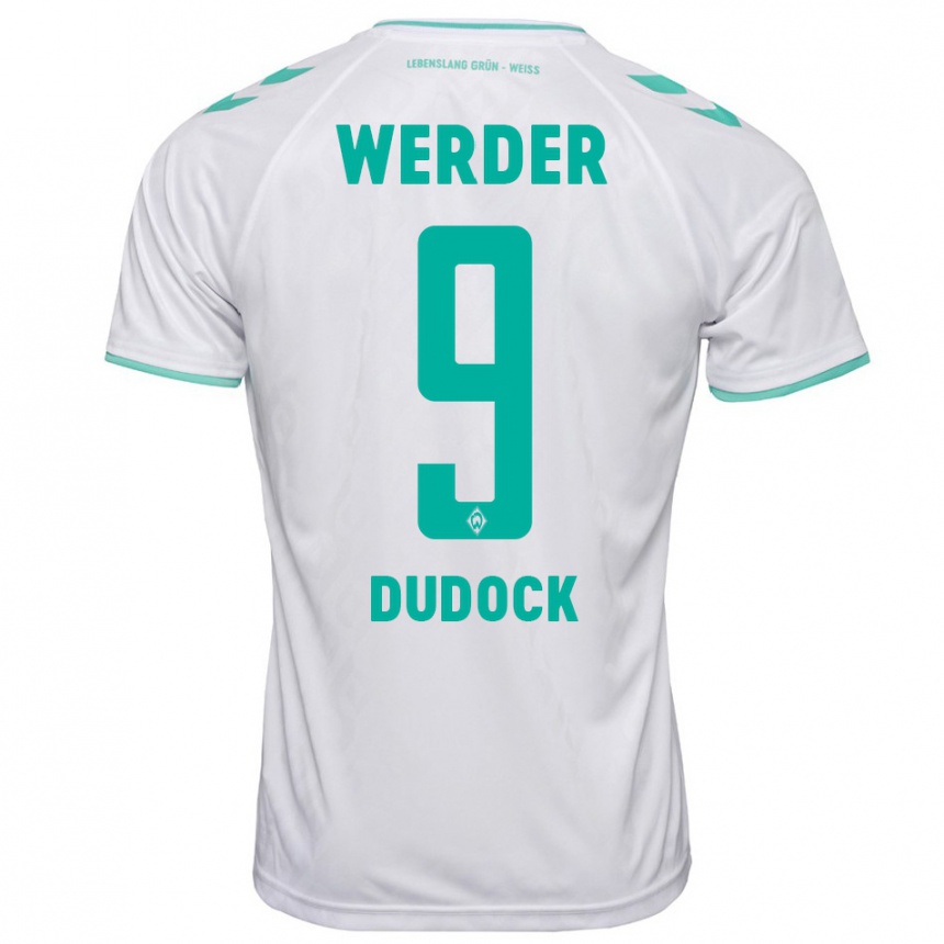 Women Football Joshua Dudock #9 White Away Jersey 2023/24 T-Shirt